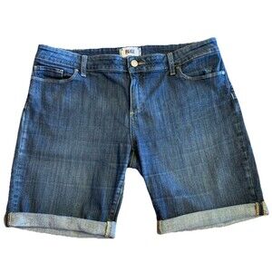 Paige $159 Denim Shorts Jimmy Women’s Sz 32 Measures 36" Stretchy Mid-Rise Cuff
